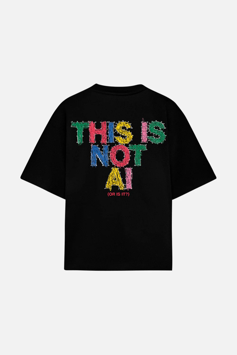 Not AI Crayon Tee Black