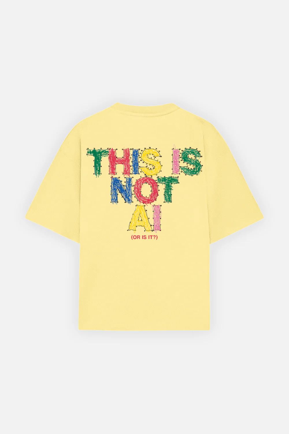 Not AI Crayon Tee Canary Yellow